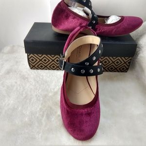 Charles David Burgundy velvet shoes